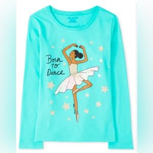 The Children’s Place - Girls Born To Dance Graphic Tee - Aegean Sea